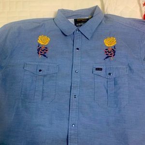 XL Howler Brothers ACL Festival Yellow Rose Goucho Shirt